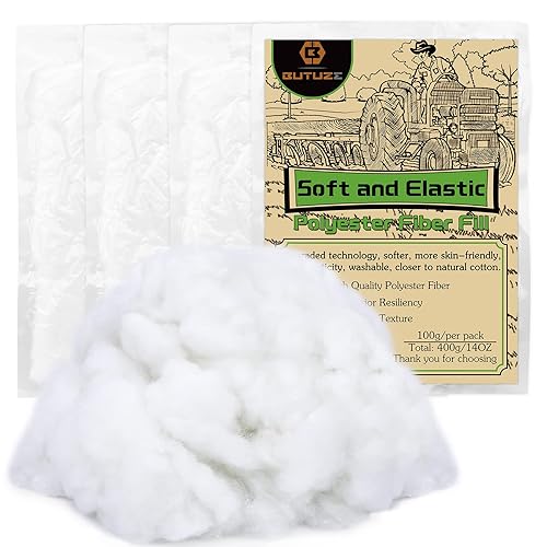 BUTUZE 400g/14.1oz Polyfill Stuffing Fiber Fill  (2.1oz-4.4lb) White Premium Fiberfill Stuffing for Craft  High Resilience Crochet Stuffing  Stuffing for Stuffed Animals  Cotton Batting  Recyclable - Image 2